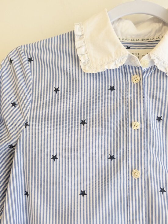 Kate Spade Broome Street Trinkle Star Stripe Button Down blouse Size XS - Picture 4 of 14